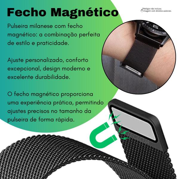 Imagem de Pulseira Metal Para Amazft Pace Pulseira Aço Milanese 22mm