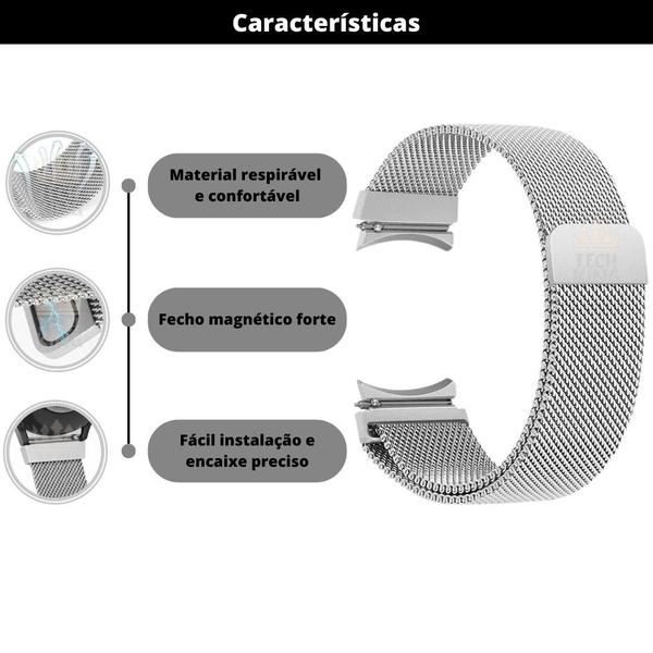 Imagem de Pulseira Metálica em Inox Para Watch6 Classic 47mm SM-R965