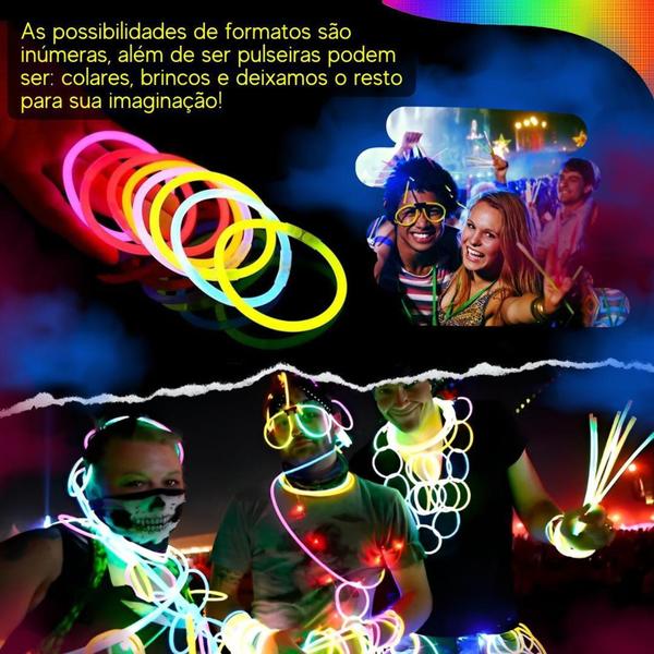 Imagem de Pulseira neon tudo com 100 festa p balada alto brilho fluorescente - CARDAD