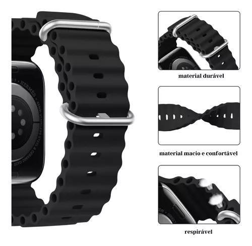 Imagem de Pulseira Oceano Para SmartWatch Ultra 49mm 45mm 44mm 42mm Preto