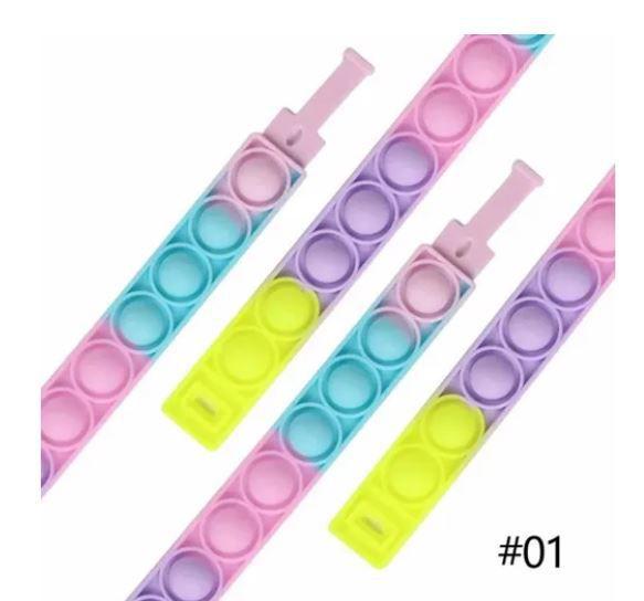 Imagem de Pulseira Pop It Fidget Brinquedo de Silicone Bracelete de Pop It- 3 unidades