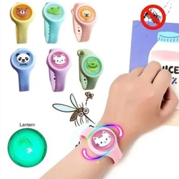 Imagem de Pulseira Relógio Infantil Anti Mosquito Repelente Figurinhas