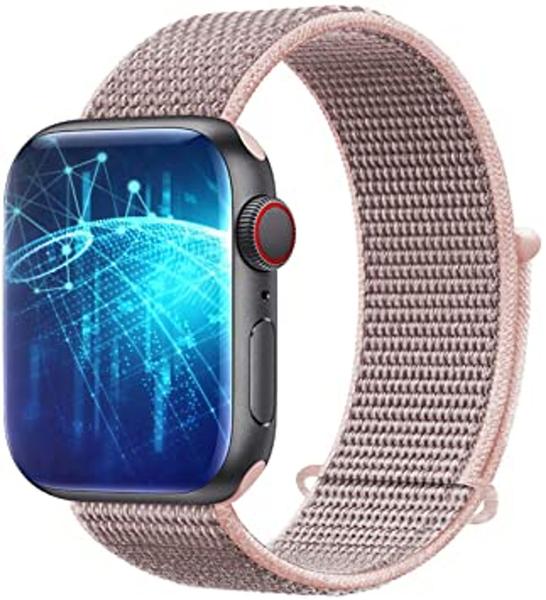 Imagem de Pulseira rosa areia nylon loop apple watch 42-44mm