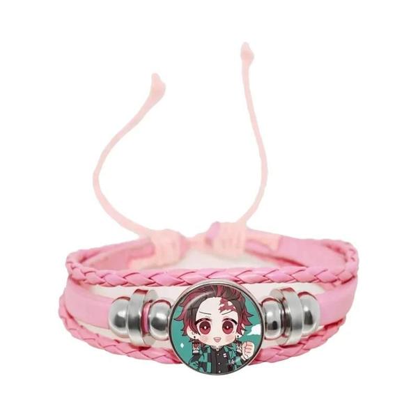 Imagem de Pulseira Tanjiro Kamado Demon Slayer - Cosplay com Cabochão de Vidro