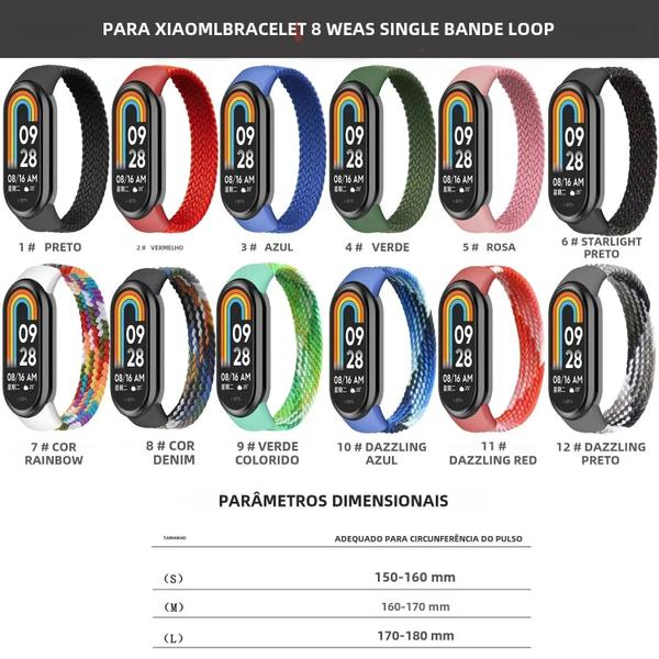 Imagem de Pulseira Trançada de Nylon para Xiaomi Mi Band 8 (Compatível com NFC)