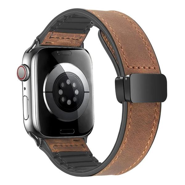 Imagem de Pulseira Unissex de Couro e Silicone para Apple Watch 49mm/44mm/42mm/40mm - Série 9/8