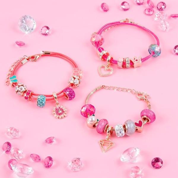 Imagem de Pulseiras De Berloques Halo Pense Rosa 28 Pçs F0152-1 - Fun 