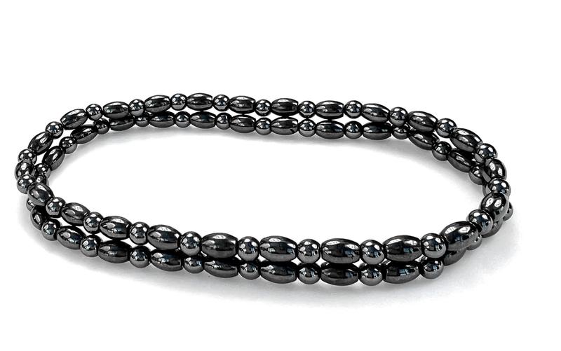 Imagem de Pulseiras de tornozelo PURPLE WHALE Hematite para mulheres e homens, 2 unidades