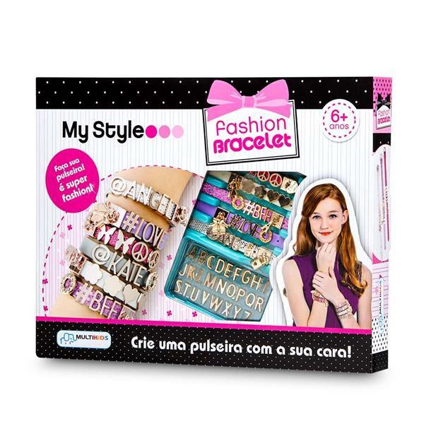 Imagem de Pulseiras Feminina My Style Kit Fhashion Bracelete com Letras e Pingentes BR097 Multikids