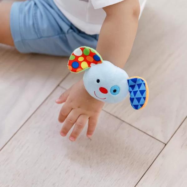 Imagem de Pulseirinha Cachorrinho Azul Happy Zoo Baby Com Chocalho 9828 - Buba