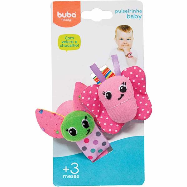 Imagem de Pulseirinha Chocalho Baby Bugs Borboleta e Joaninha - Buba