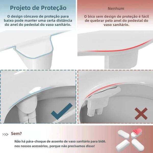 Imagem de Pulverizador de Assento Sanitário Ultrafino - Não Elétrico - Bico Duplo e Alta Pressão