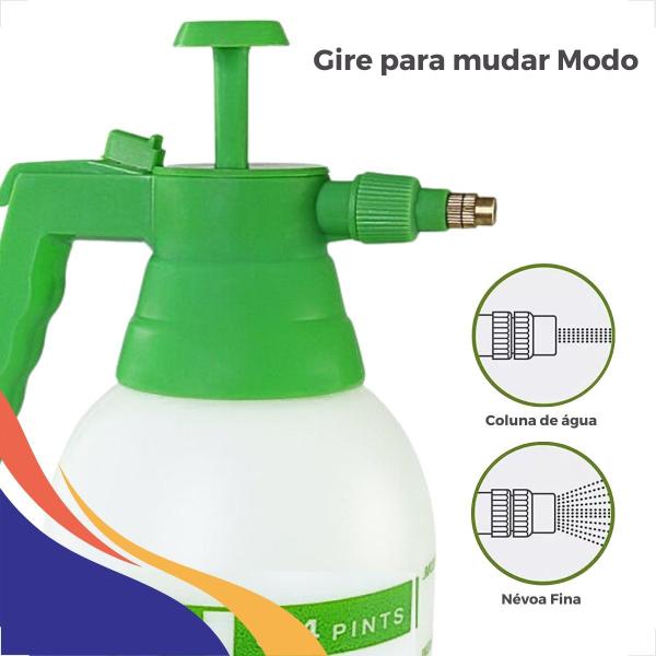 Imagem de Pulverizador de Pressão Dois Modos Spray Borrifador Manual e Automático de Plástico Jardinagem e Limpeza - 1,5 Litros