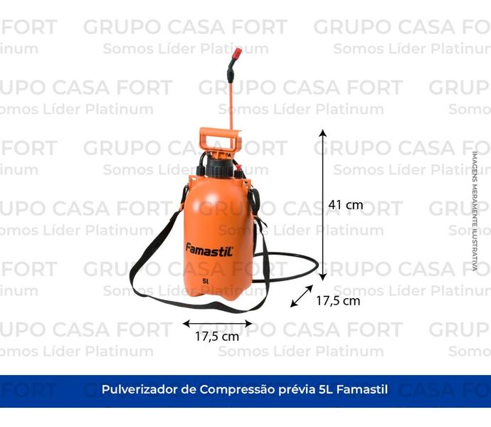 Imagem de Pulverizador Horta Agricola Lateral Manual 5 Litros Famastil