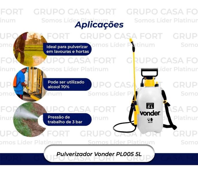 Imagem de Pulverizador Horta Agricola Lateral Manual 5 Litros Vonder