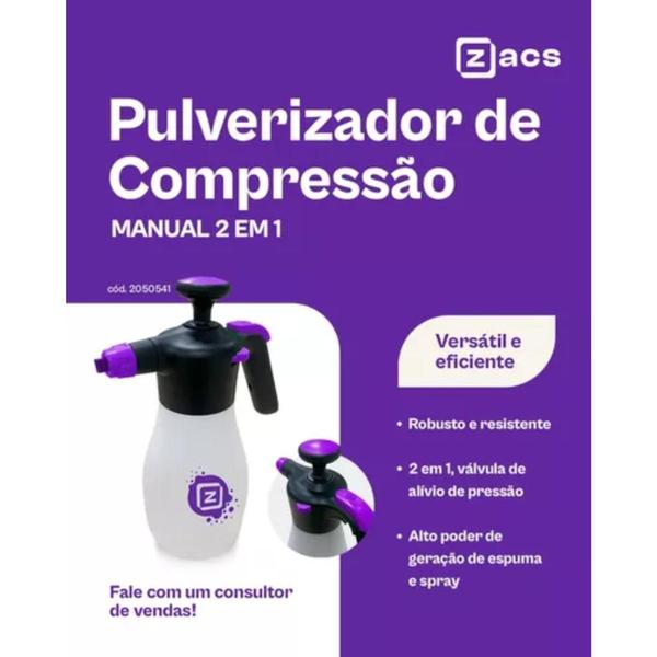 Imagem de Pulverizador Snow Foam De Compressão Manual 2 Em 1 1,8L Zacs