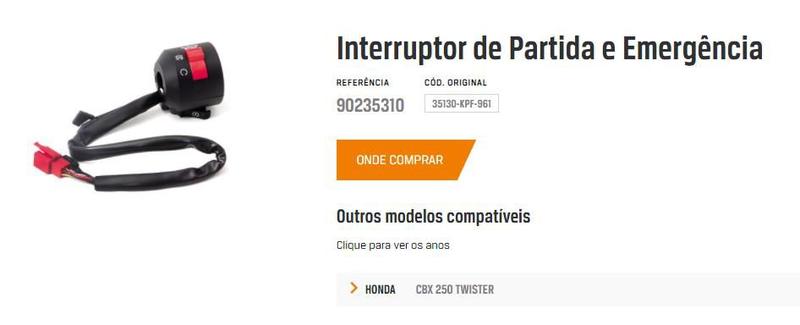 Imagem de Punho Partida Emergência Twister Cbx 250 06 à 08 Magnetron