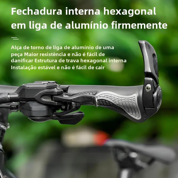 Imagem de Punhos de Borracha para Guidão de Mountain Bike - Anti-Choque, Anti-Poeira, Estilo Chifre de Ovelha