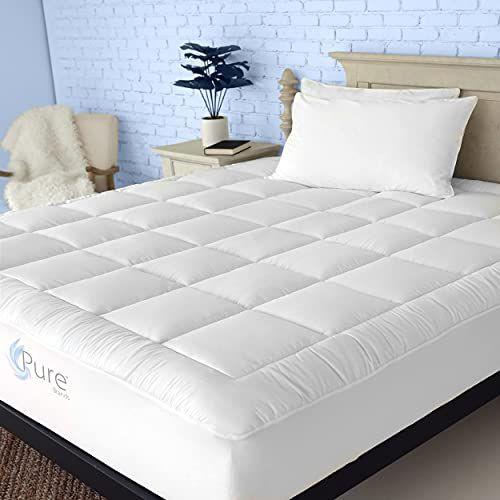 Imagem de Pure Brands Queen Mattress Topper and Pad Cover Extra Thick Luxury Down Alternative Pillow Top Cooling Bed Topper Ultra Plush and Hypoallergenic Mattress Protector 18 Inch Deep Pocket