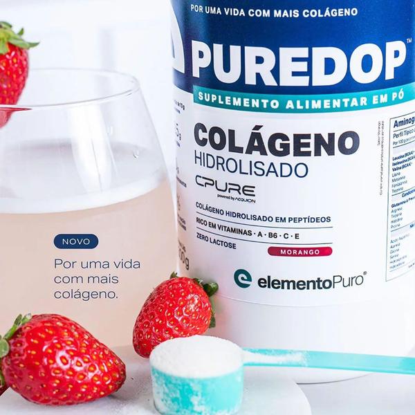 Imagem de Puredop 300g Colágeno Hidrolisado CPURE Elemento Puro - Morango