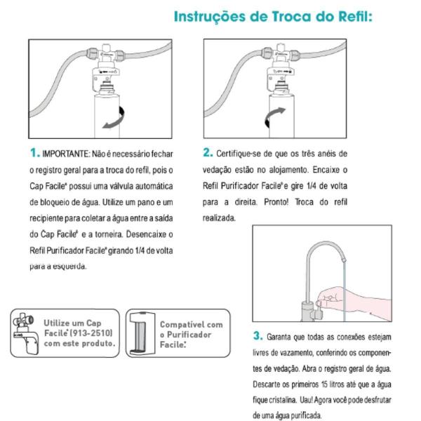 Imagem de Purificador Água Facile Com Refil Extra C7 Elimina Bactérias