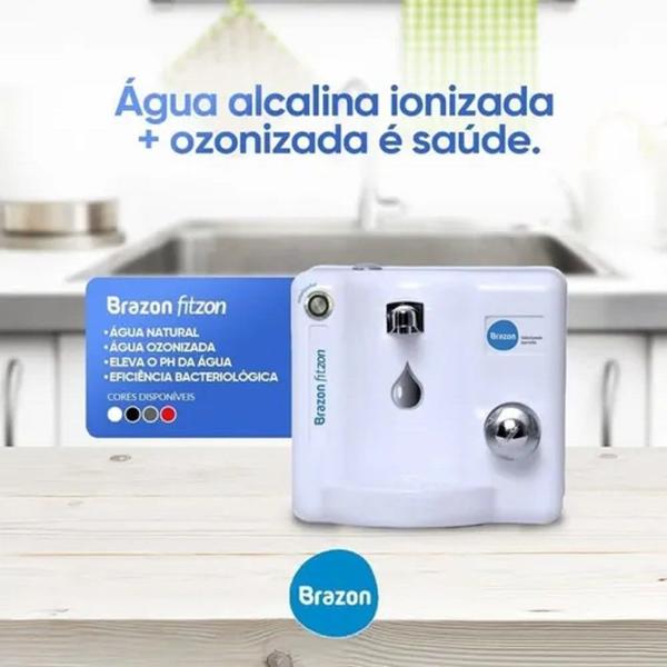 Imagem de Purificador Água Natural Alcalina Ionizada c/ Ozônio Fitzon Cinza 110v - Brazon