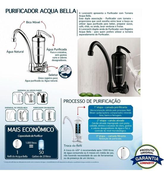 Imagem de Purificador Aguá/Torneira Acqua Bella Bk Nao E Lorenzetti