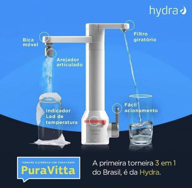 Imagem de Purificador com torneira puravitta / bancada metalizada hydra