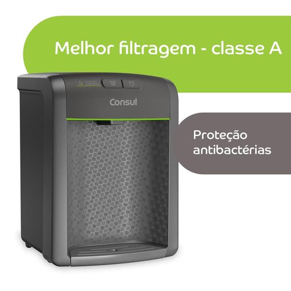 Imagem de Purificador de água Consul Cinza refrigerado, com proteção antibactérias - CPB34AF