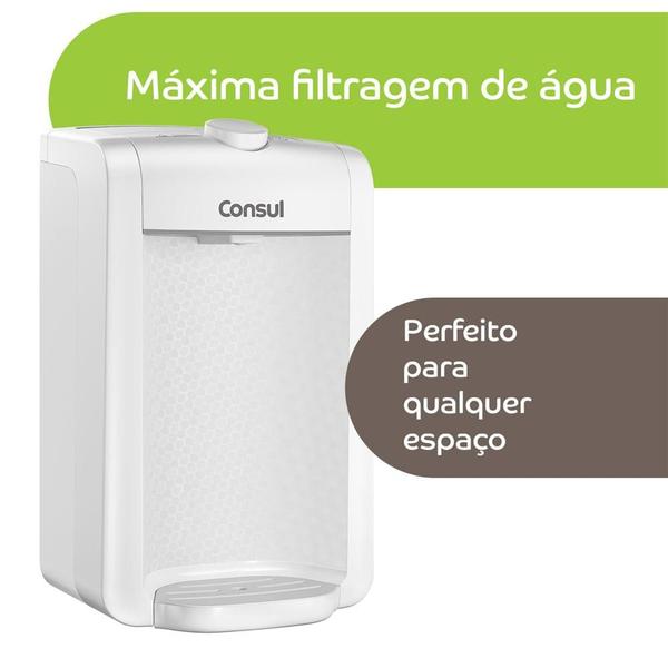 Imagem de Purificador de Água Consul CPC31AB. Compacto com Filtragem Classe A - Branco