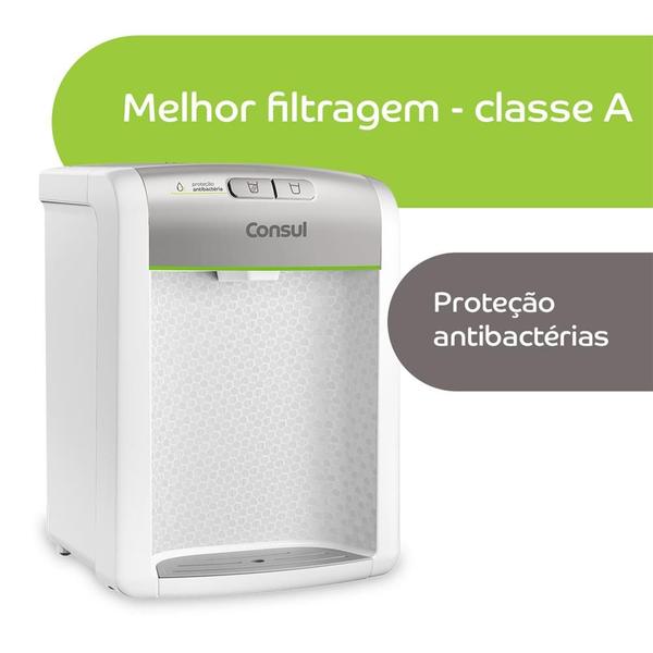 Imagem de Purificador de água Consul Prata refrigerado, com proteção antibactérias - CPB34AS