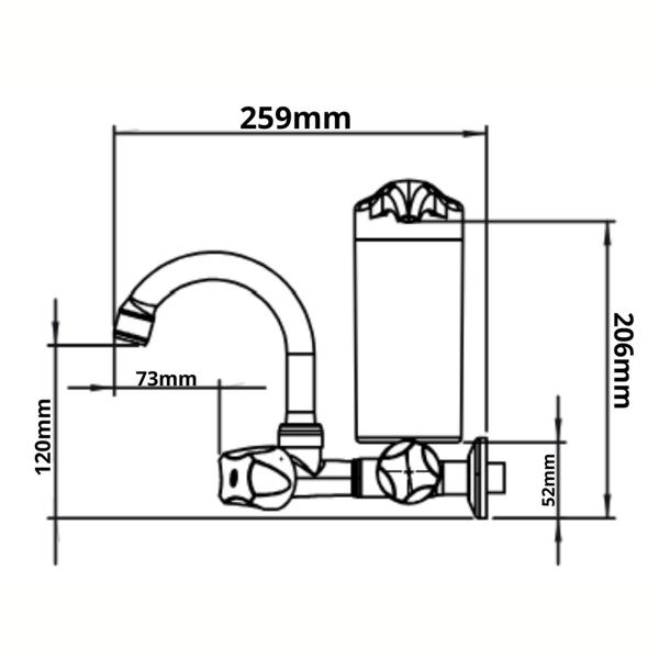 Imagem de Purificador De Água Cozinha Parede Cristal Bica Baixa Búzios Luxo Cromado Com Bitola 1/2" - 3/4"