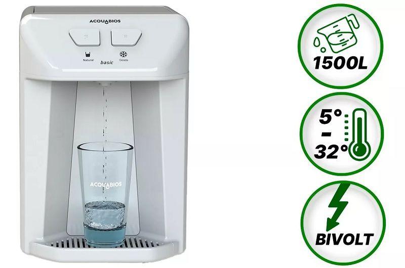 Imagem de Purificador De Água Gelada Bivolt Acquabios Basic Branco