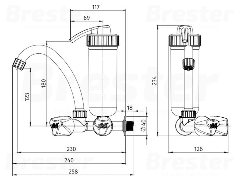 Imagem de Purificador De Água Mesa Com Bica Móvel Para Parede Bancada Acompanha Adaptador Herc