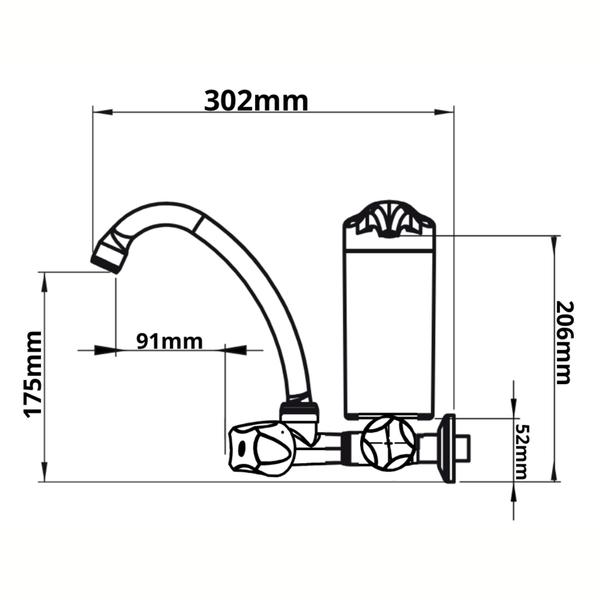 Imagem de Purificador De Água Para Cozinha Parede Cristal Alta Búzios Bitola 1/2"-3/4" Branco Durín