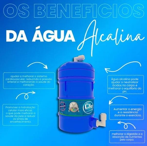 Imagem de Purificador de Água Super Alcalina Ionizada Natural Blue Oxi Preto 220v - Top Life