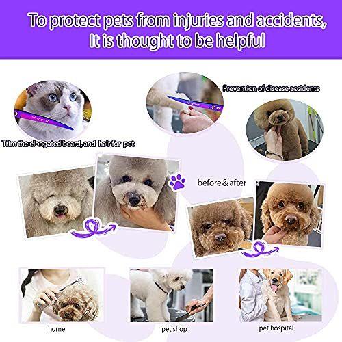 Imagem de Purple Dragon Professional 7.0 inch 4PCS Pet Grooming Tesoura Kit Japan Premium Steel Straight &amp Curved &amp Thinning Blade Dog Hair Cutting Shears Set with Case