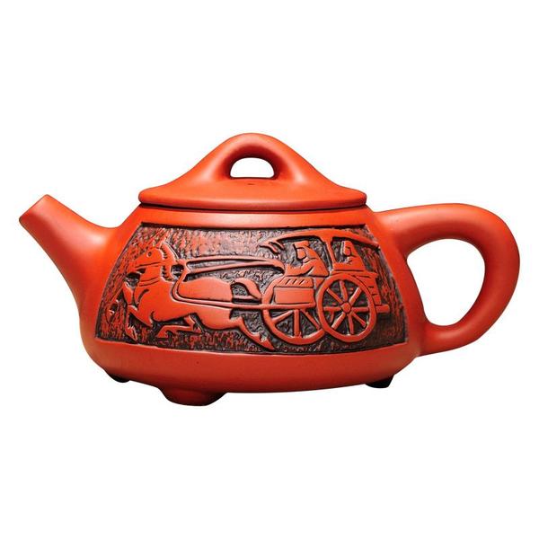 Imagem de Púrpura Clay Kung Fu Bule Chinês Porcelana Yixing Zisha Tea Pot Kung Fu Tea Set Handmade Dragon Purple Clay Kettle Bules