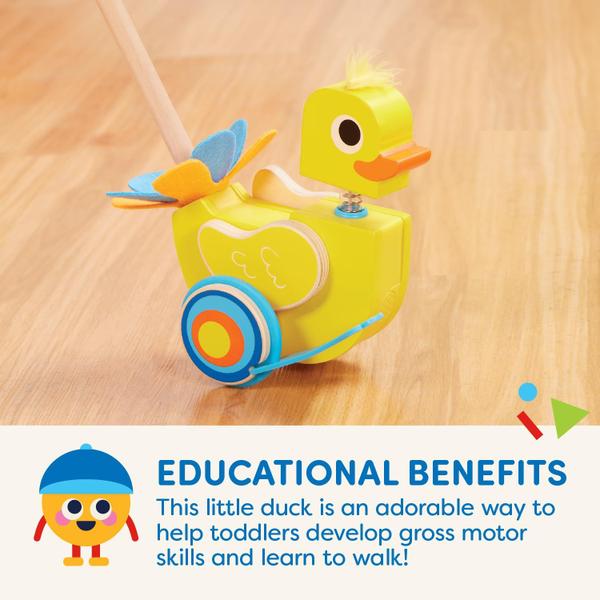 Imagem de Push Toy Battat Waddling Wooden Duck Walks & Flaps 12 milhões ou mais