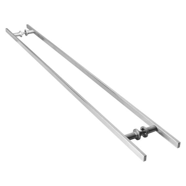 Puxador Aço Inox Escovado para Porta de Vidro 160 cm M.S - MetalCromo Imagem de Puxador Aço Inox Escovado para Porta de Vidro 160 cm M.S