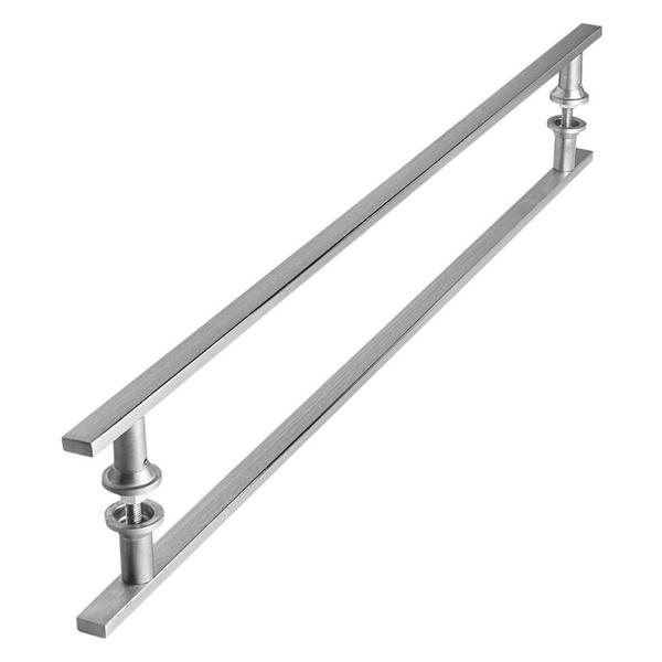 Imagem de Puxador Aço Inox Escovado Para Porta De Vidro 70Cm M.S