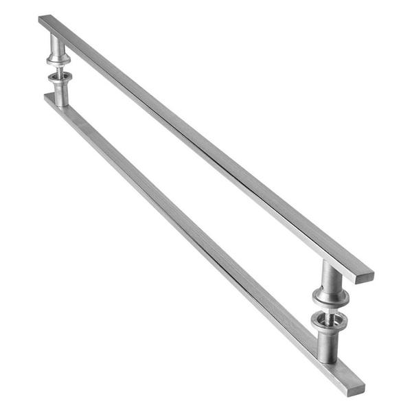 Puxador Aço Inox Escovado para Porta de Vidro 80cm M.S - HomeFull Imagem de Puxador Aço Inox Escovado para Porta de Vidro 80cm M.S