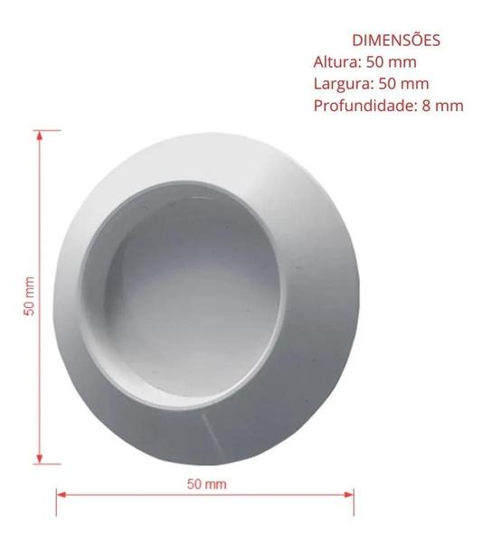 Puxador Adesivo Slim Para Box Portas E Armários Redondo 50mm - Plasnature Imagem de Puxador Adesivo Slim Para Box Portas E Armários Redondo 50mm