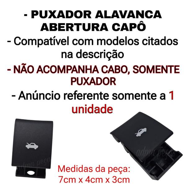 Imagem de Puxador Alavanca Abertura Capô Jeep Renegade 2016 2017 2018 2019 2020 2021 Original