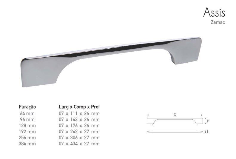 Imagem de Puxador Assis 256 mm cromado - Gruppa