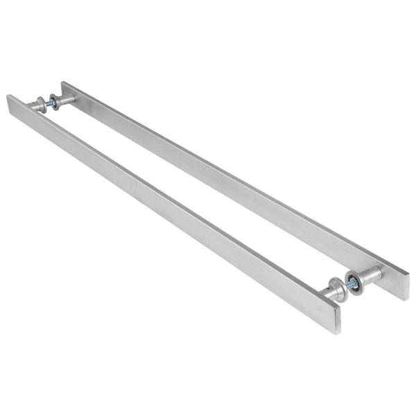 Imagem de Puxador Barra Chata Inox Escovado Para Porta Madeira 120 cm