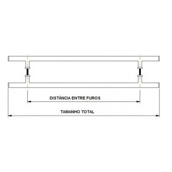 Imagem de Puxador Barra Chata Inox Escovado Para Porta Madeira 180 cm