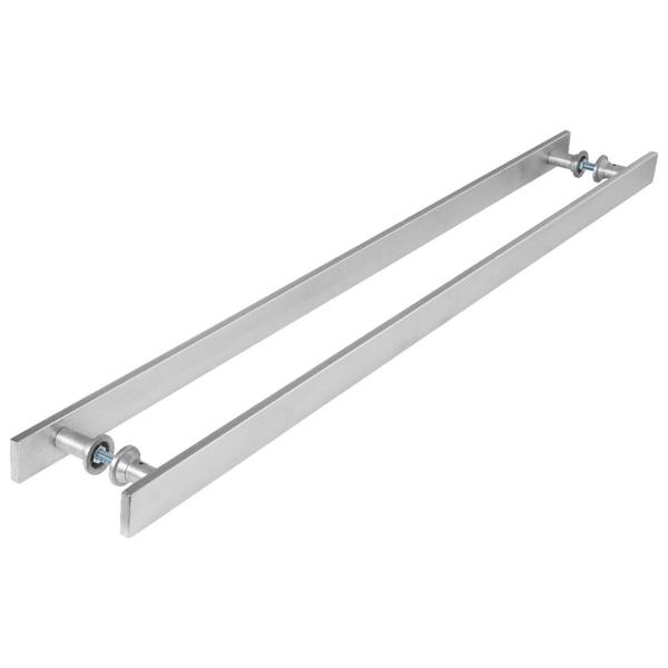 Puxador Barra Chata Inox Escovado Para Porta Madeira 40 cm - Homefull Imagem de Puxador Barra Chata Inox Escovado Para Porta Madeira 40 cm
