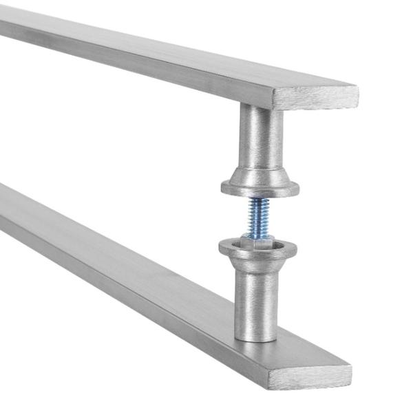 Puxador Barra Chata Inox Escovado Para Porta Madeira 40 cm - Homefull Imagem de Puxador Barra Chata Inox Escovado Para Porta Madeira 40 cm
