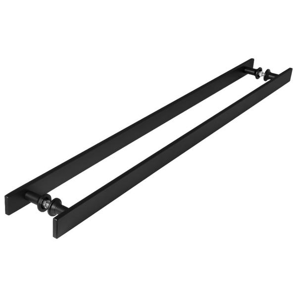 Imagem de Puxador Barra Chata Inox Preto Para Porta De Madeira 30 cm